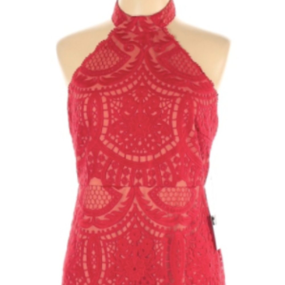 Red Lace Cocktail Dress Lulus